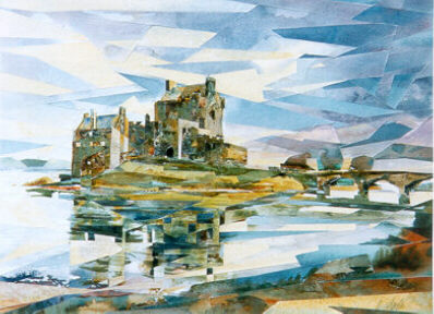 Eilean Donan Castle - Watercolour Collage